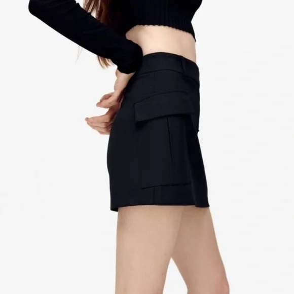 Zara Black Cargo Skirt Size S - Picture 3 of 11